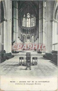 Old Postcard Reims Great Nave of the Cathedral Mercier Champagne Ch�teau Pe...