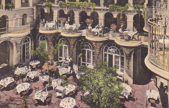 Spanish Patio Mission Inn Riverside California Handcolored Albertype