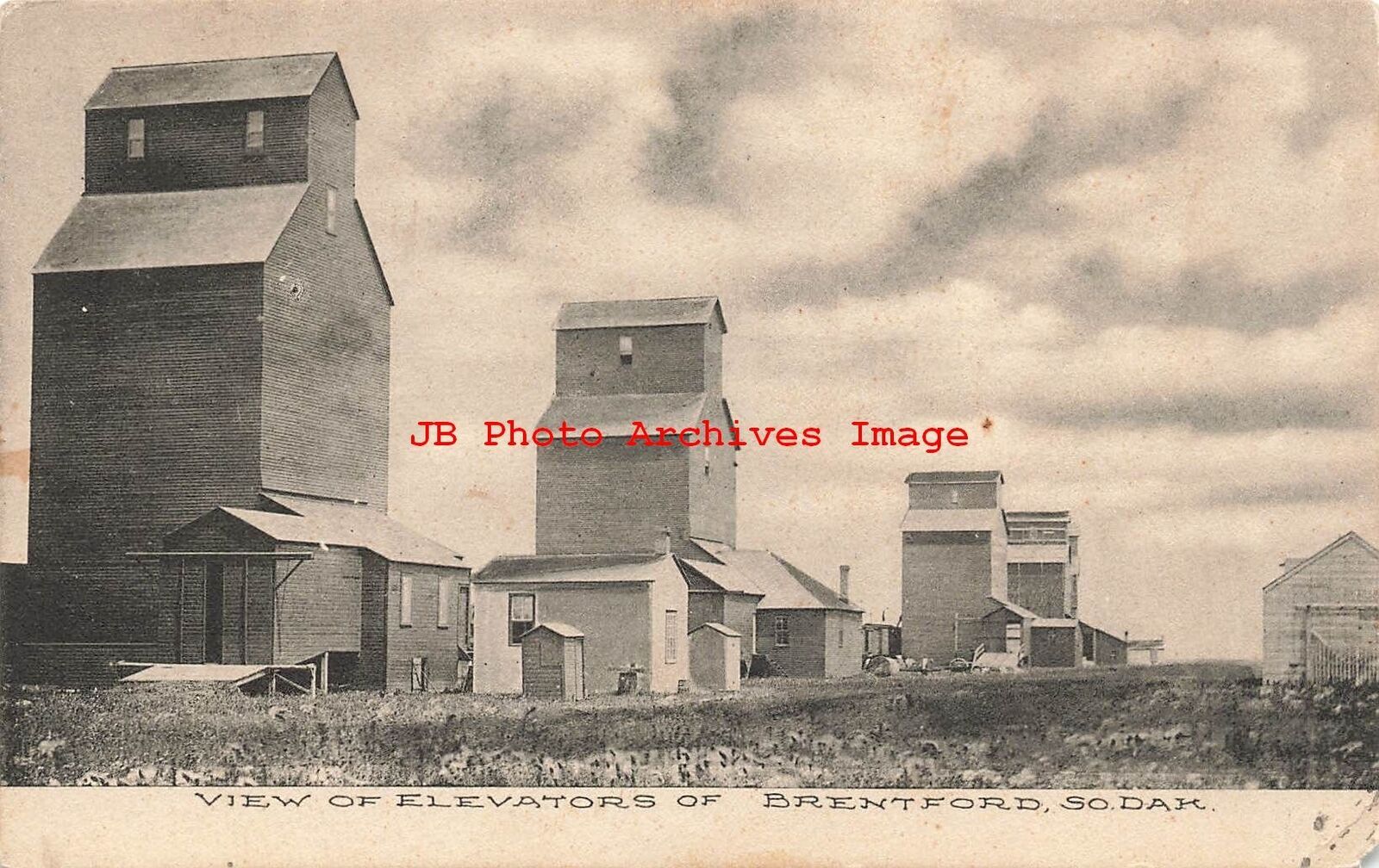 SD, Brentford, South Dakota, Railroad Elevators, 1910 PM United