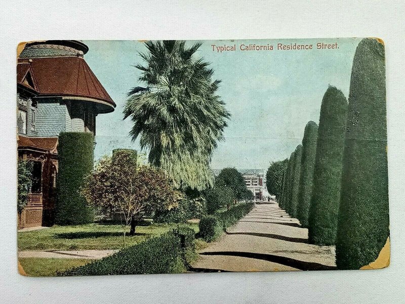 Vintage Postcard 1910 Typical California Residence Street CA Pub. Newman Post Co