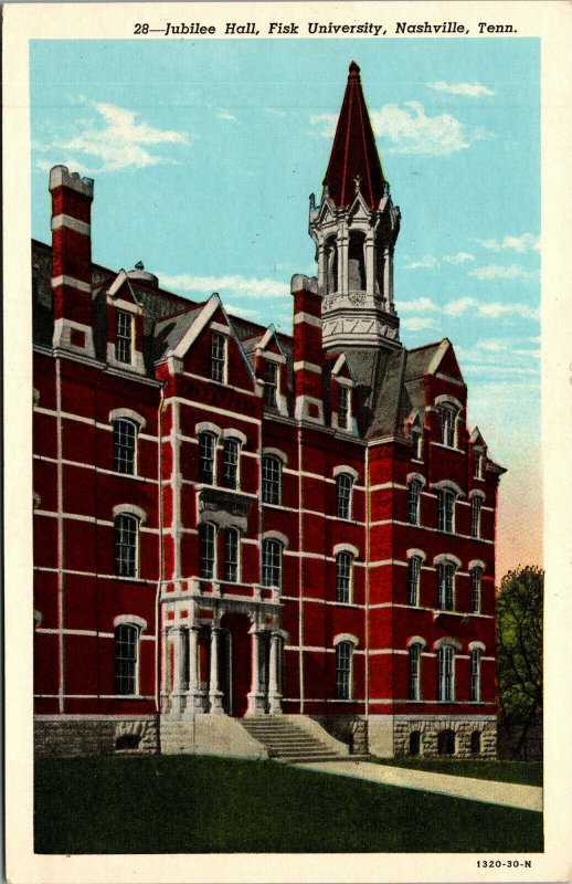 Vtg 1930 Jubilee Hall Fisk University Nashville Tennessee TN Postcard