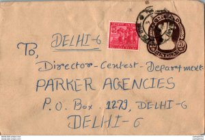 India Postal Stationery Ashoka 20  to Delhi