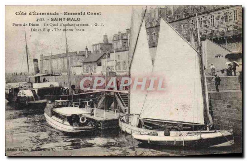 Old Postcard Emerald Coast Emerald Coast Saint Malo Dinan Gate The Boarding B...