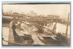 1911 New Orleans Endeavor Dock Pier Cityscape LA Unposted RPPC Photo Postcard 