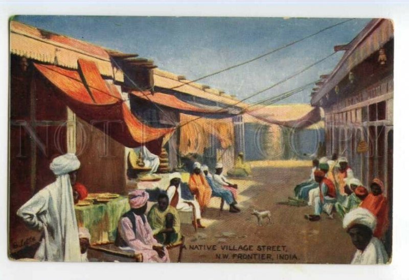 491697 India village street Vintage Tuck postcard