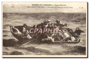 Old Postcard Musee Du Louvre Delacroix Shipwreck of Don Juan's boat