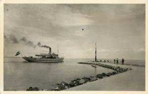 Vintage RPPC Postcard Steamer on Beautiful Lake Balaton, Hungary 1930s unposted