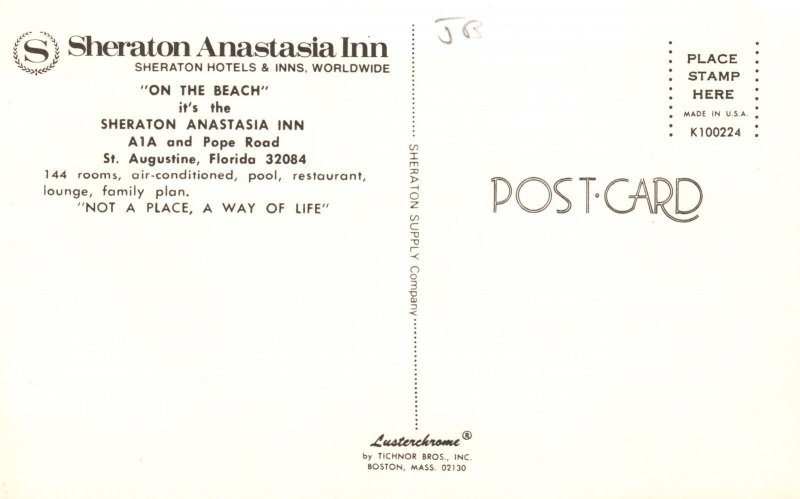 Vintage Postcard Sheraton Anastasia Inn On The Beach St. Augustine Florida FL