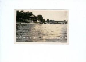 LP163 Whitmans Cottage Lake George Michigan, real photo  