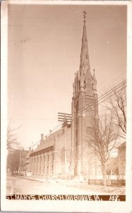 Real Photo Postcard St. Mary's Church in Dubuque, Iowa