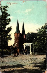 Netherlands Delft Oostpoort Vintage Postcard 09.78