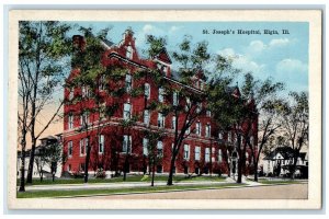 c1920 St. Joseph's Hospital Exterior Building Elgin Illinois IL Vintage Postcard