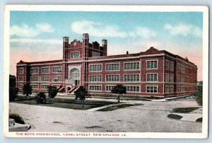New Orleans Louisiana LA Postcard The Boys High School Canal Street View