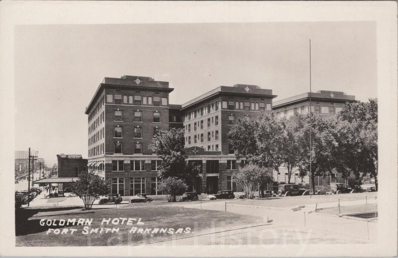 c.1930s Goldman Hotel RPPC Depression Era Fort Smith Arkansas AR Postcard