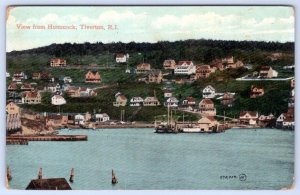 1910's ERA TIVERTON RHODE ISLAND VIEW FROM HUMMOCK POSTCARD HOUSES DOCK PIER