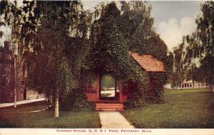 Petoskey Michigan~GR&I Park~Summer House~Ivy Overgrown Pavilion~c1910 Postcard