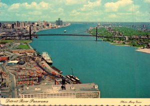 Michigan Detroit Panorama Of Detroit River