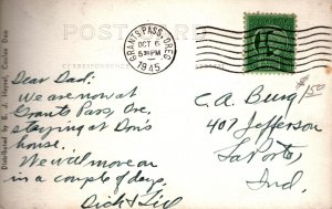 RPPC  Coulee Dam Night View Washington  Postcard  1945