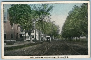 NEWPORT NH NORTH MAIN STREET VINTAGE POSTCARD