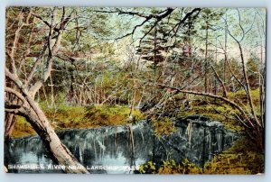 1908 Lawrence Massachusetts MA Postcard Shawsheen River Scenic View Trees Posted