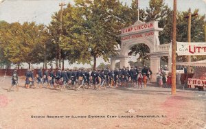 2nd Regiment of Illinois Entering Camp Lincoln, Springfield, IL, 1916 Postcard