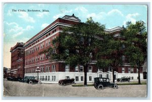 1921 The Clinic Building Classic Car Roadside View Rochester Minnesota Postcard