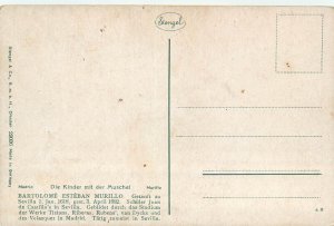 Stengel fine art postcard - Children with the shell - Bartolome Esteban Murillo