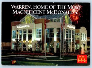 1989 Warren Ohio Postcard Home Most Magnificent McDonald's America North Road