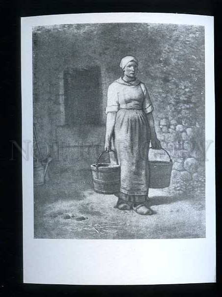 181070 woman with buckets by Millet old postcard