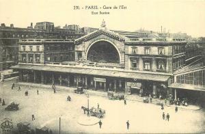 France Paris East railway train station repro postcard