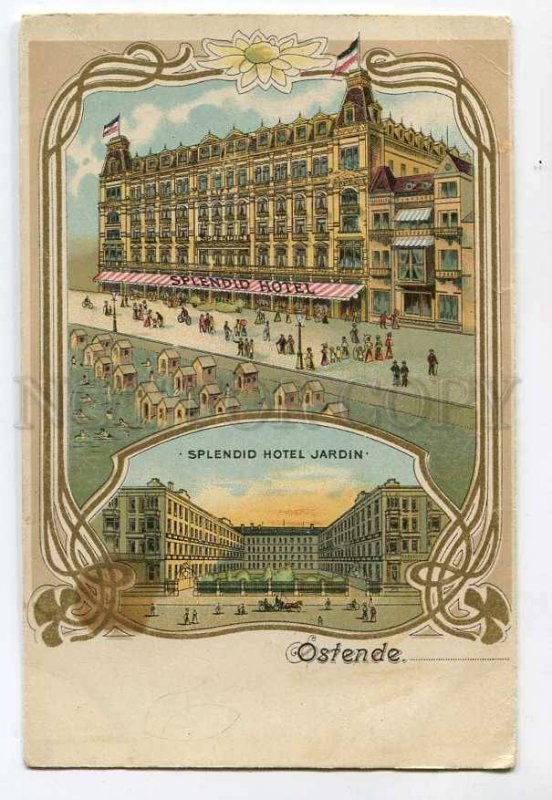 287204 BELGIUM OSTENDE Splendid Hotel Jardin ADVERTISING Vintage postcard