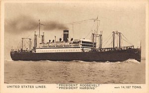 SS President Roosevelt United States Line Unused 