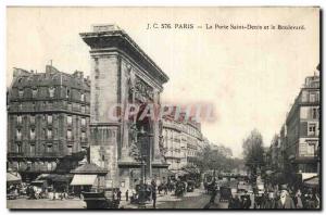 Paris - 10 - Porte Saint Denis and Boulevard - Old Postcard