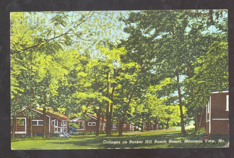 MOUNTAIN VIEW MISSOURI BUNKER HILL RANCH RESORT MO. VINTAGE POSTCARD