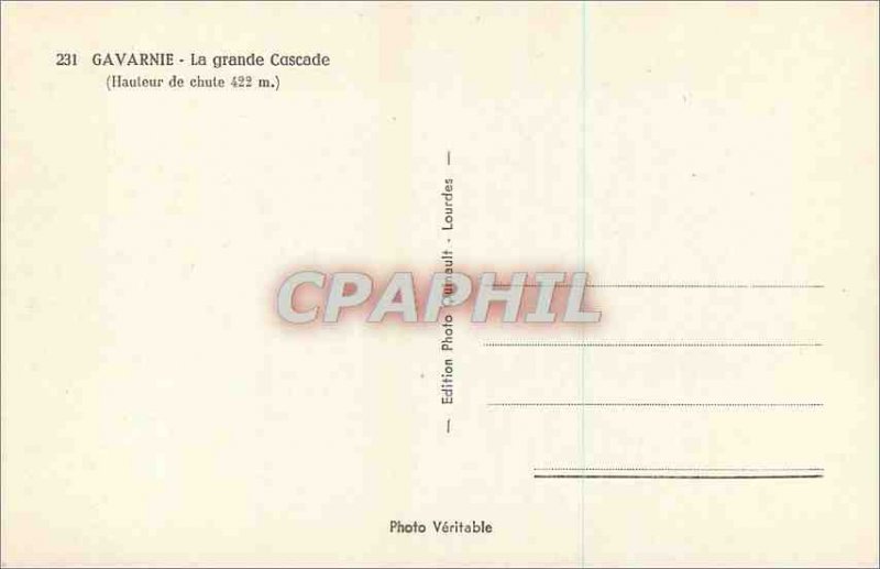 Modern Postcard Gavarnie La Grande Cascade (Fall height 422 m)