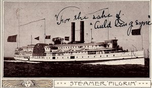 1903 STEAMER PILGRIM BOSTON MASS UNDIVIDED BACK BACK BAY CANCEL POSTCARD 20-283