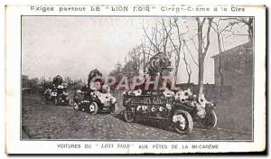 Postcard Old Black Lion Black Lion Cars with celebrations of Mi Careme