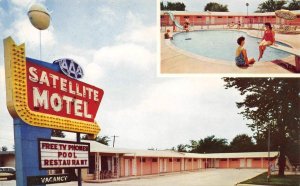 Springfield, Missouri SATELLITE MOTEL Roadside ROUTE 66 1950s Vintage Postcard