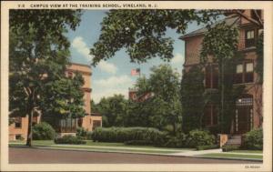 Vineland NJ Training School Campus Linen Postcard