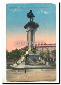 Italy Italia Torino Old Postcard Monumento a Vittoro Emanuelle II