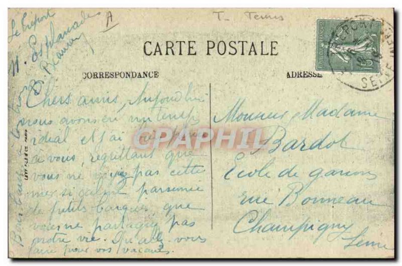 Old Postcard Tennis Treport L & # 39esplanade