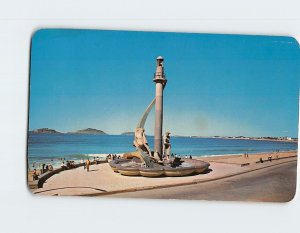 Postcard Monument to the Fishermen on North Beach, Mazatlan, Mexico