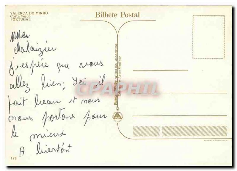Postcard Modern Valenca do Minho Costa Verde Portugal