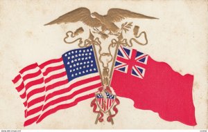 WAR 1914-18 ; USA & UK Flags