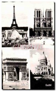 Old Postcard Notre Dame Paris Eiffel Tower The Sacre Coeur L & # Triumph 39Arc