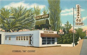 1940s Las Cruces New Mexico Corral 66 Court occupation Teich Postcard 26-610