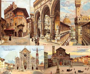 Ferruginous cinchona wine SERRAVALLO ad. lot of 5 postcards Italy Florence 