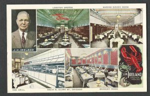 Ca 1924 PPC* CHICAGO IL J H IRELAND OYSTER HOUSE HAS LOBSTERS CRABS ETC SEE INFO