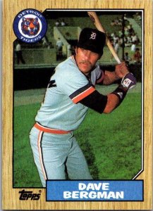 1987 Topps Baseball Card Dave Bergman Detroit Tigers sk13743