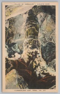 Cumberland Gap TN VA KY~Cudjo's Cave~Pillar of Hercules~Linen Vintage Postcard 